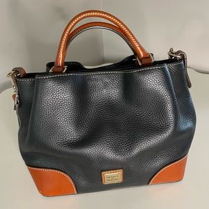 Dooney and Bourke black pebbled leather Brenna satchel.
